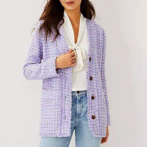 New Ann Taylor Tweed Blazer Lavender 2, XS